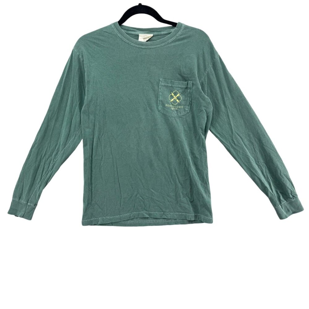 Genologie Long Sleeve T Shirt Womens Green Headed Down South Pocket Tee Sz S